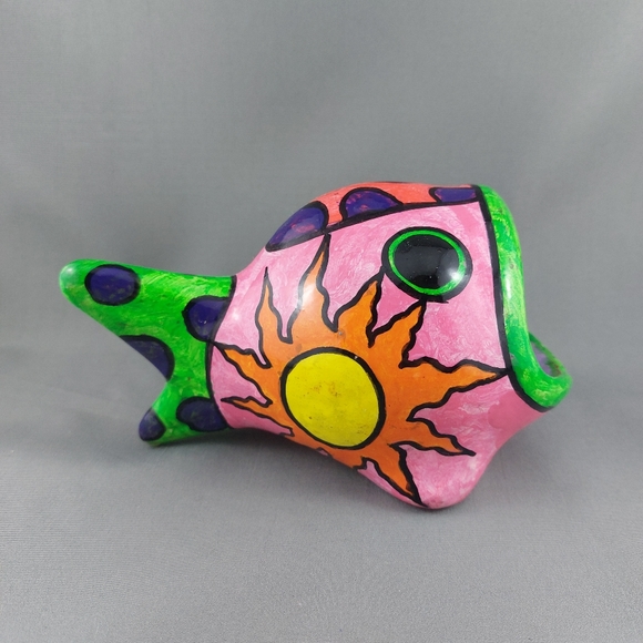 Mexican Talavera pottery fish planter holder handpainted - Picture 3 of 6